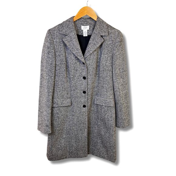 Loft Coat Wool Silk Blend Gray Women’s Size 8 Career Outerwear - Picture 5 of 13